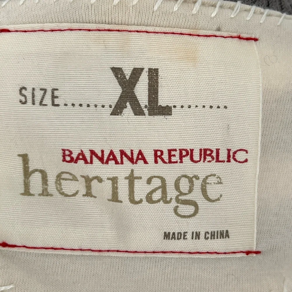 BANANA REPUBLIC HERITAGE LINEN  PULLOVER STRIPED SWEATER TAN AND WHEAT CREW NECK